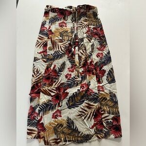 Floral Button-Down Skirt